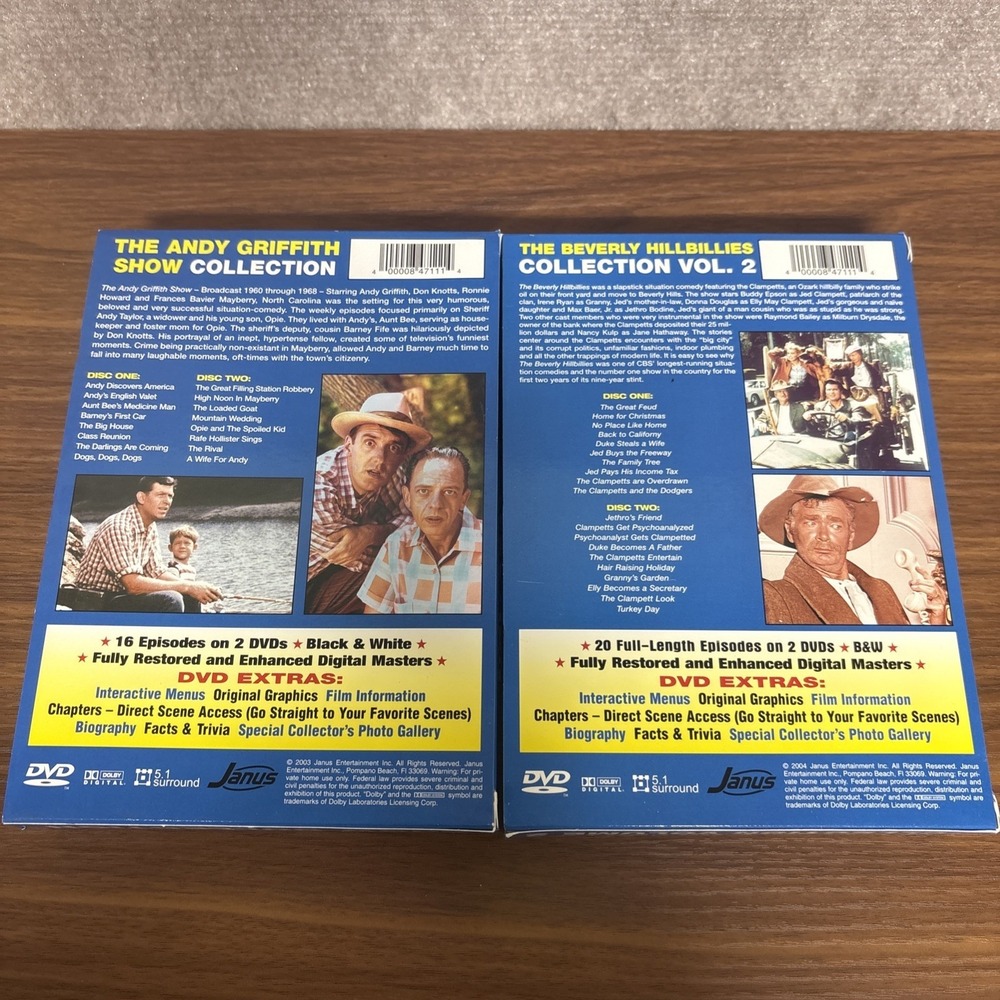 The Andy Griffith Show/The Beverly Hillbillies Collection 2Pack DVD Set Bundle - Picture 2 of 6